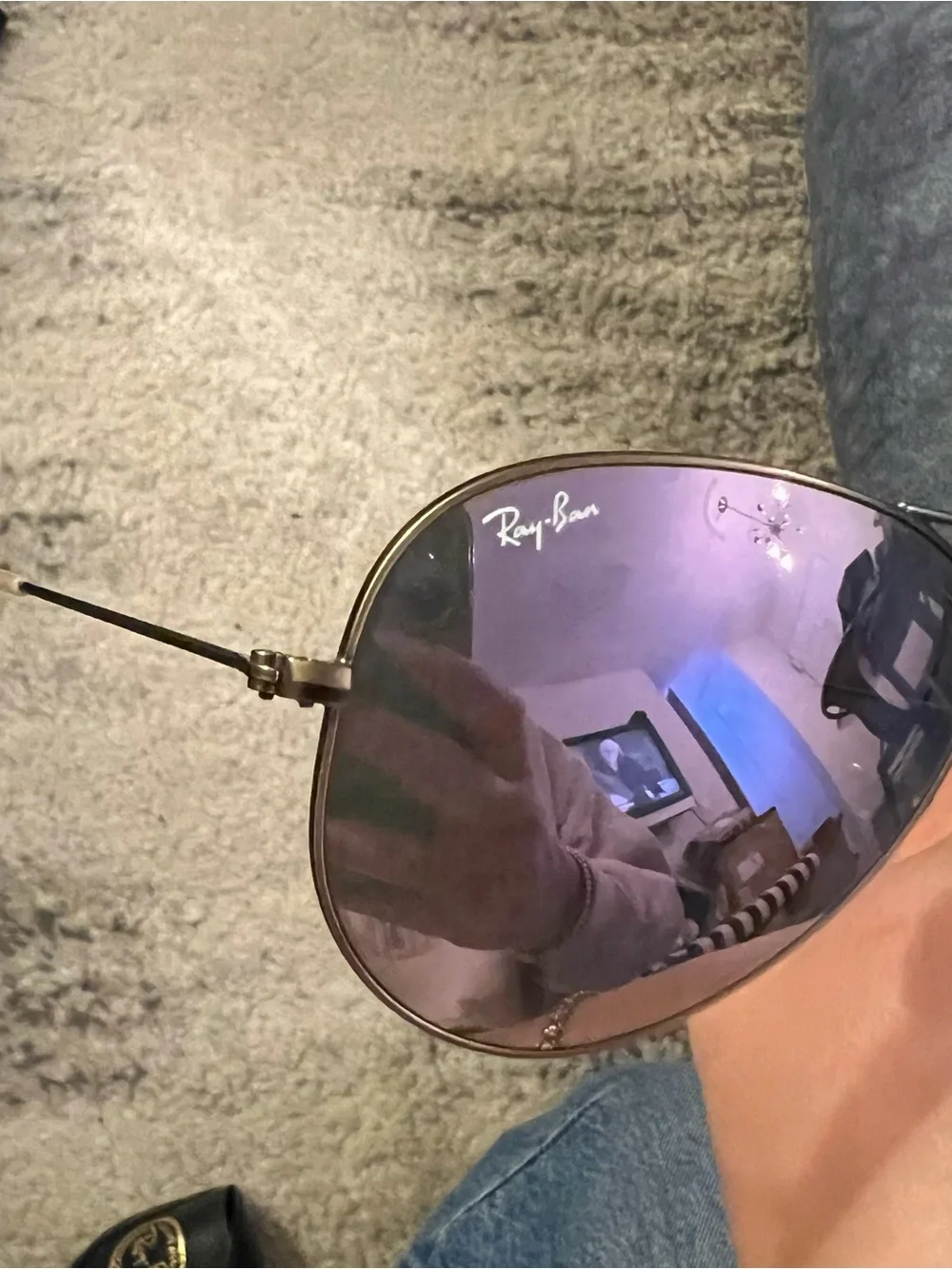Ray Ban Lilac Aviator Sunglasses